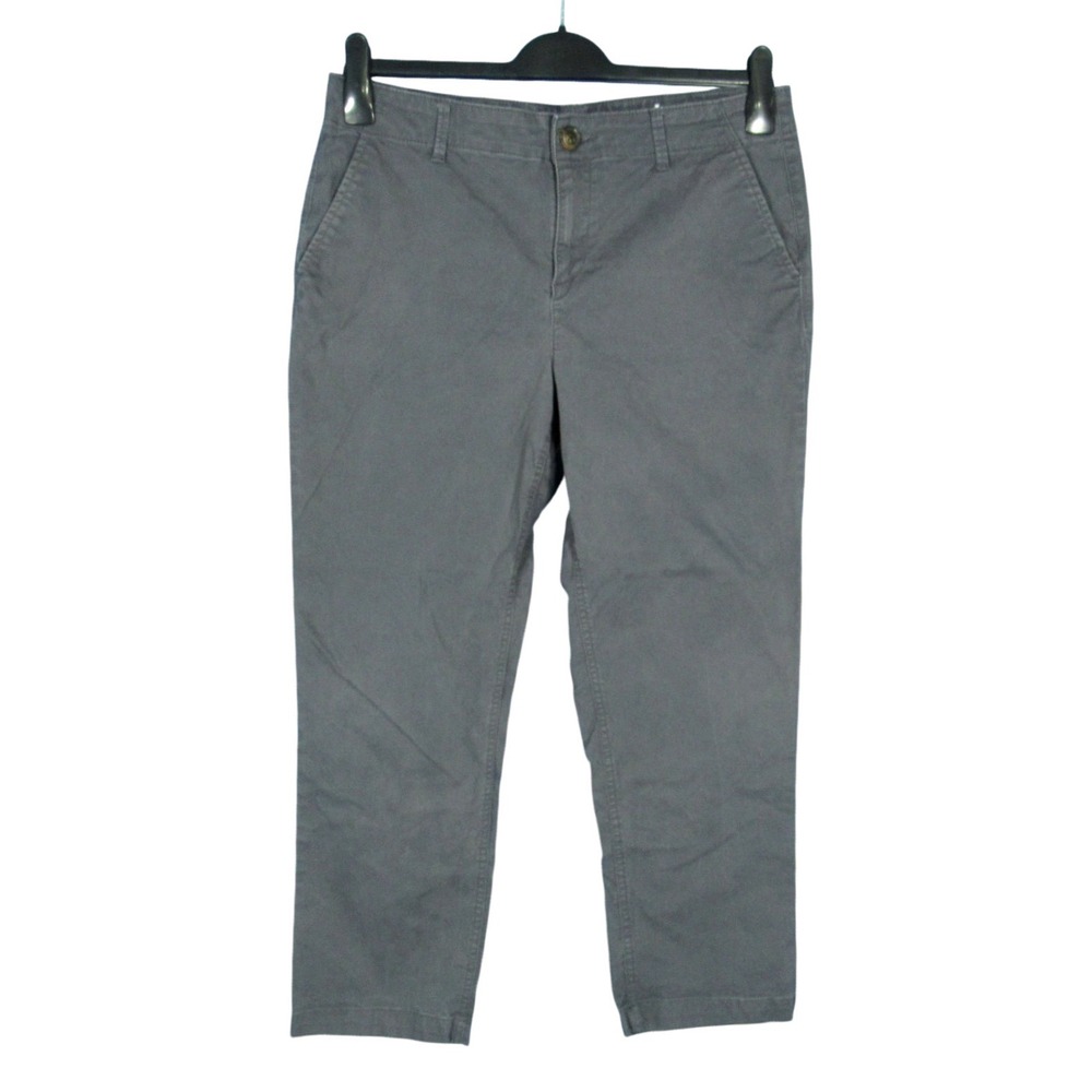 LOFT Ann Taylor THE MONROE SLIM Gray MID-RISE Pockets ANKLE Chino Pants 12 TALL